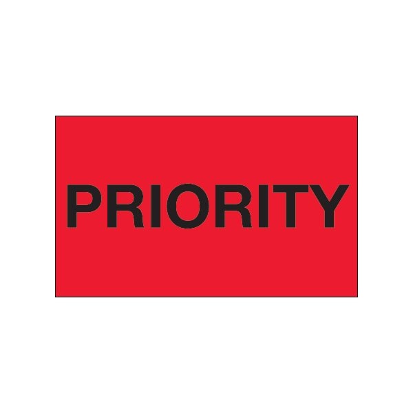 Bsc Preferred 3 x 5'' - ''Priority'' Fluorescent Red Labels BUY00024035 - main